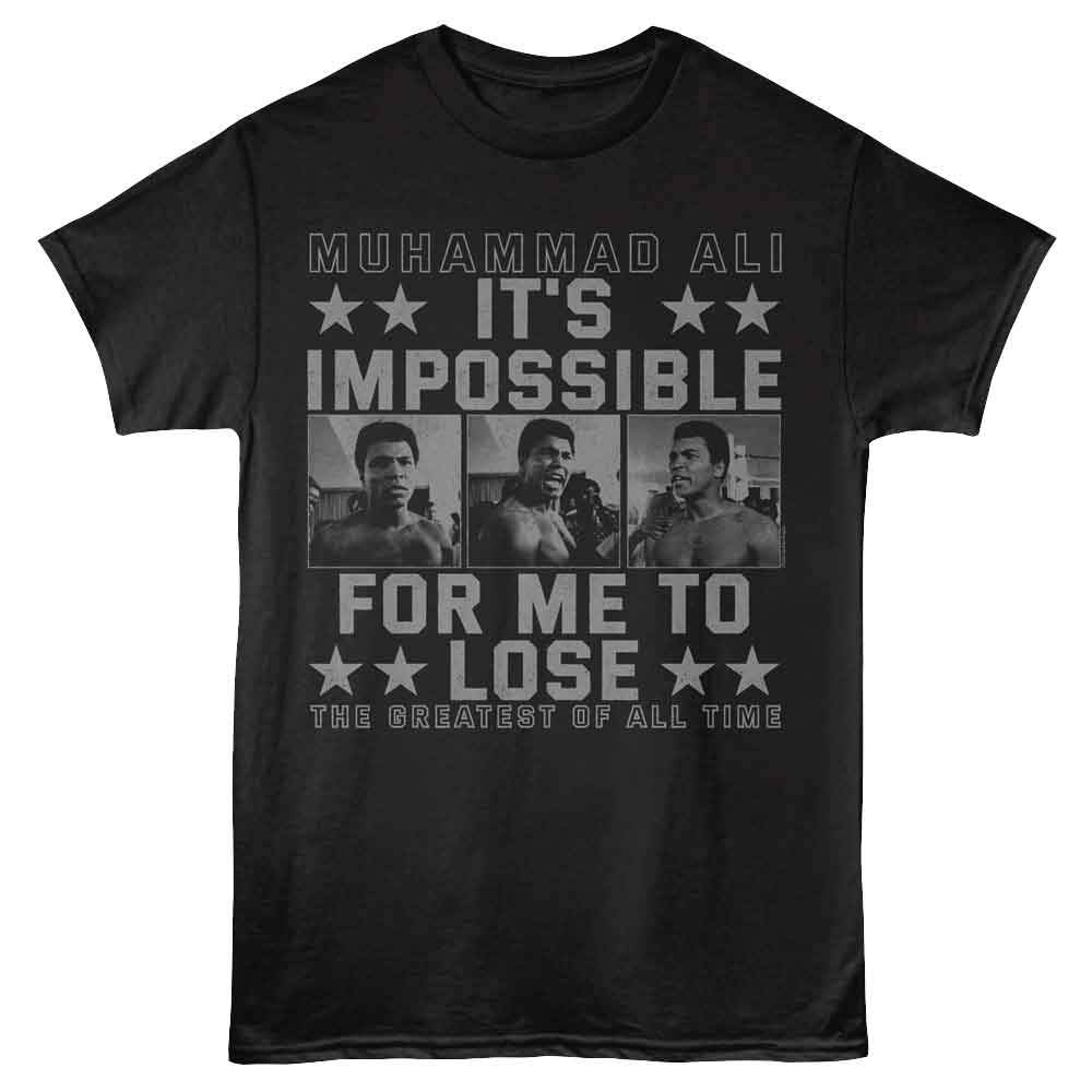 Muhammad Ali Impossible to Lose Signature Graphic Black T-Shirt