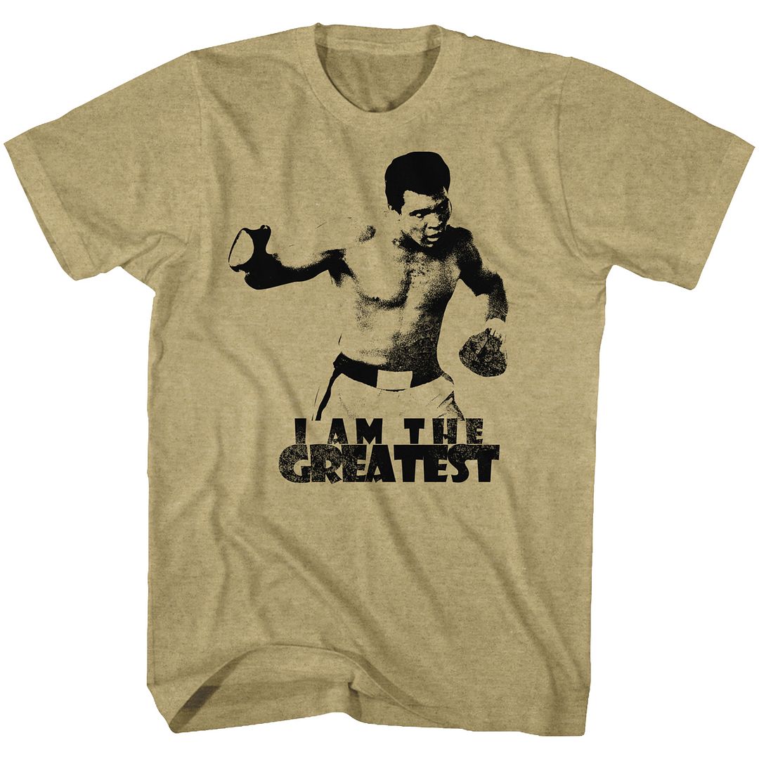 Muhammad Ali I Am the Greatest Signature Graphic Khaki Heather T-Shirt