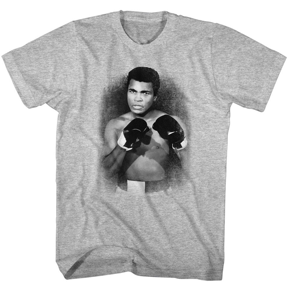 Muhammad Ali 1137-a3 Vintage-Inspired Graphic Gray Heather T-Shirt