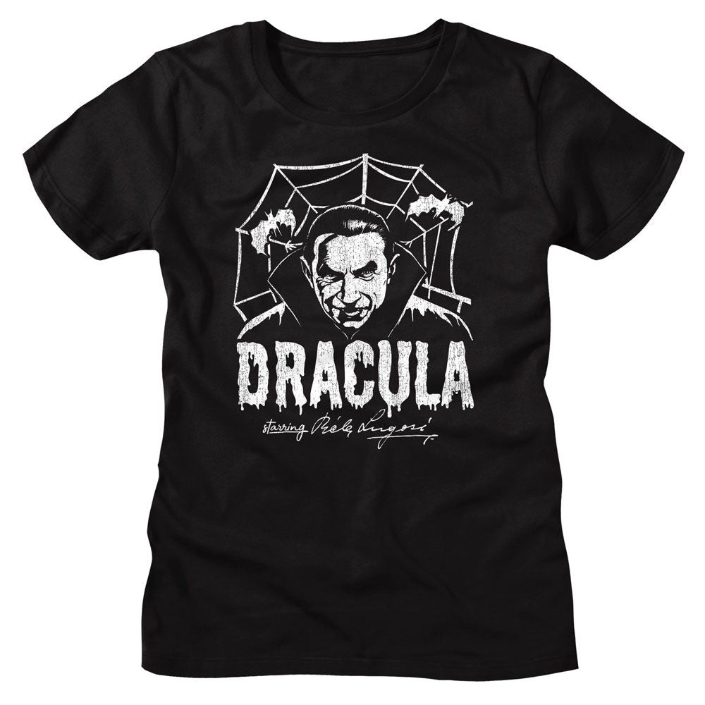 Bela Lugosi Bela Lugosi Creepy Web Monochrome Black Women's T-Shirt