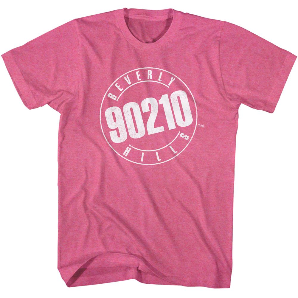 Beverly Hills 90210 Logo Retro Pink Heather T-Shirt