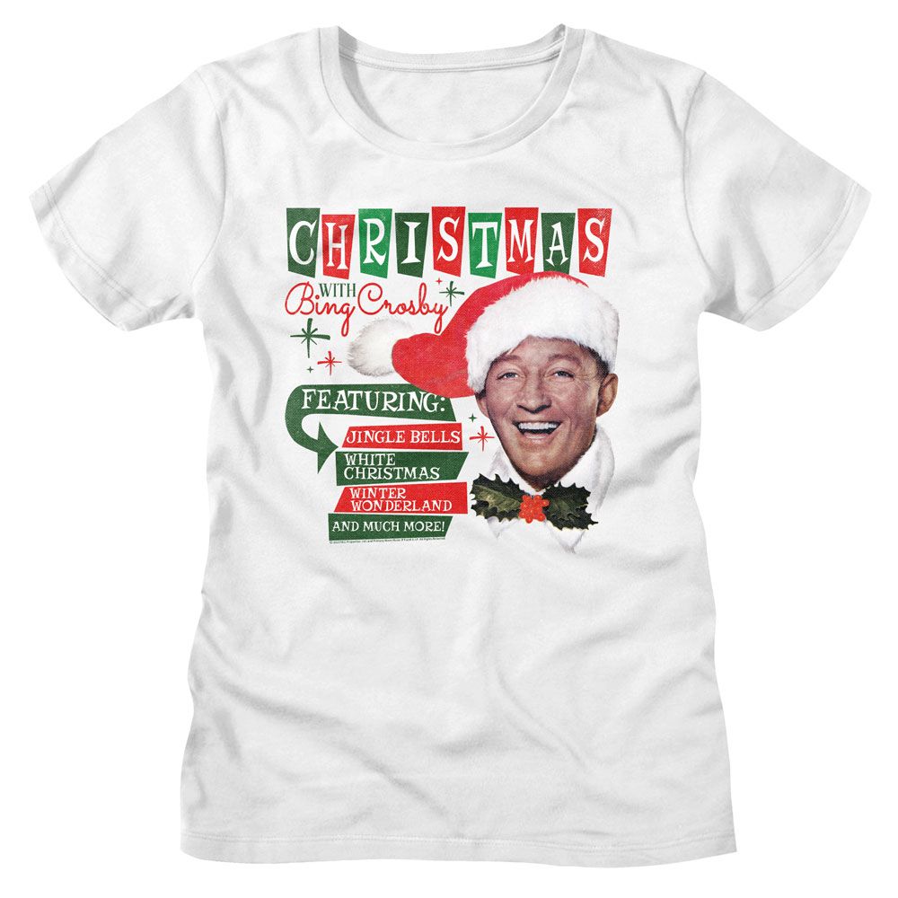 Bing Crosby Bing Crosby Christmas With White Women's T-Shirt
