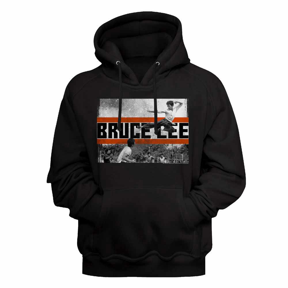 Bruce Lee Fly Kick Black Hoodie
