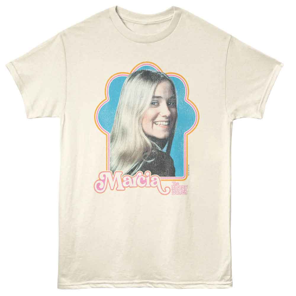 Brady Bunch Marcia 70s Iron on Natural T-Shirt