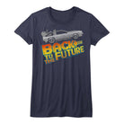 Back to the Future 8Bit to The Future Navy Women's T-Shirt