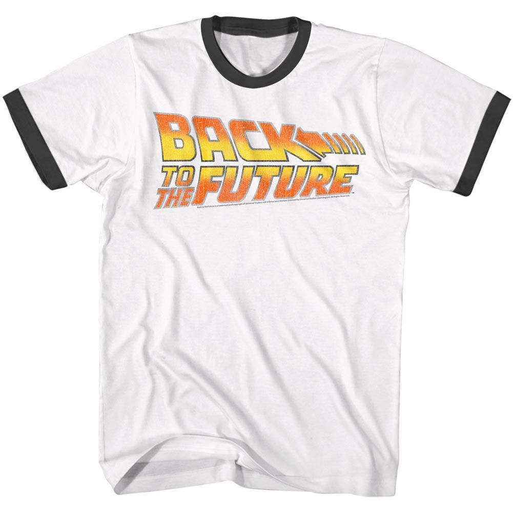 Wholesale Back to the Future Worn Logo Ringer Tee