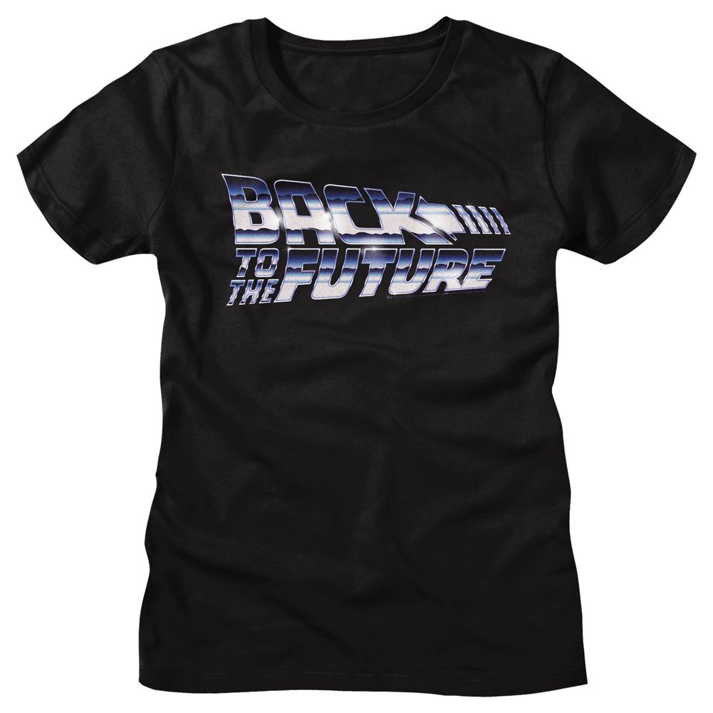 Back to the Future Chrome to The Future Black Women's T-Shirt