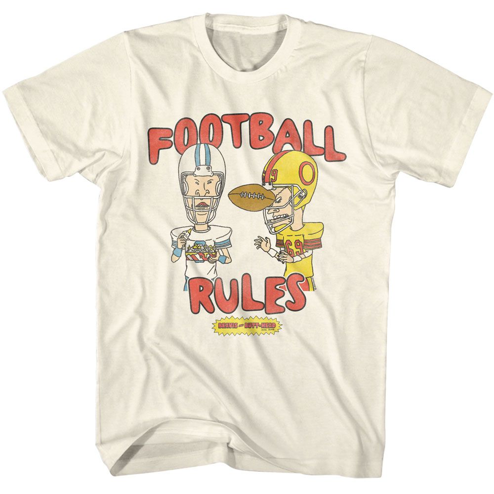 Beavis and Butthead Football Rules Natural T-Shirt