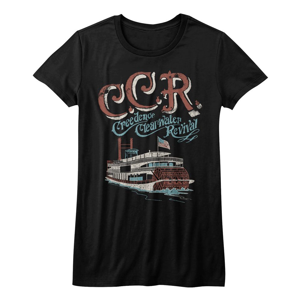 Creedence Clearwater Revival Riverboat Black Women's T-Shirt