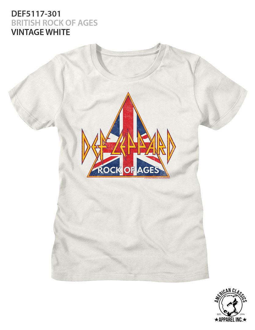 Def Leppard British Rock Of Ages Vintage White Women's T-Shirt