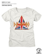 Def Leppard British Rock Of Ages Vintage White Women's T-Shirt