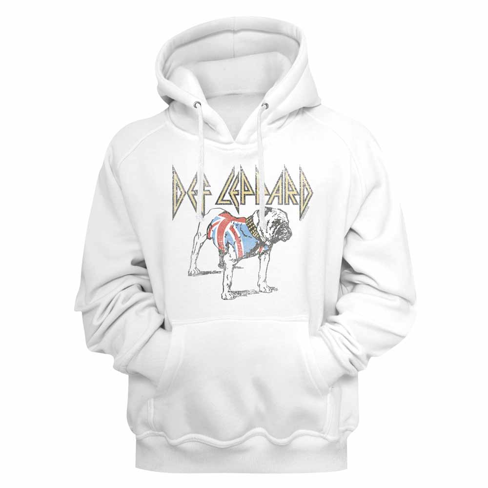 Def Leppard Bulldog White Hoodie