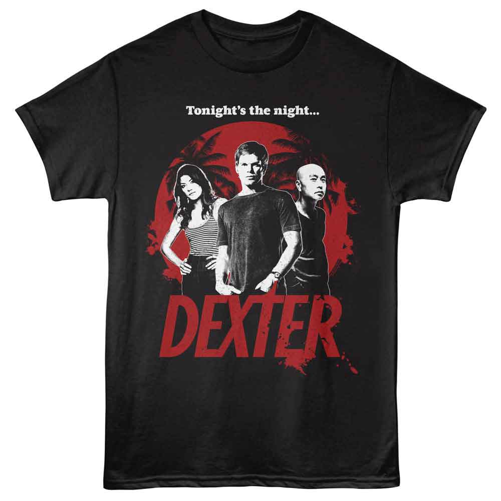 Dexter Dexer Group and Palm Trees Black T-Shirt