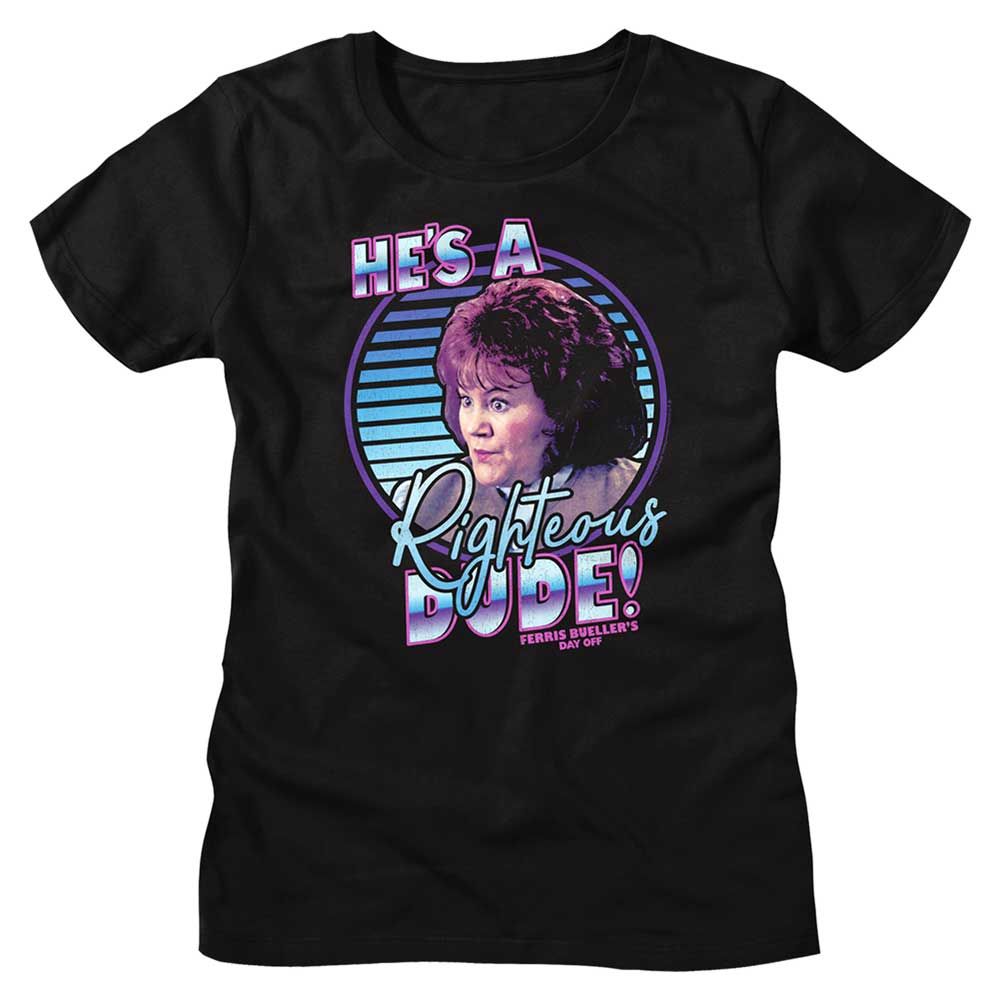 Ferris Buellers Day Off Righteous Black Women's T-Shirt