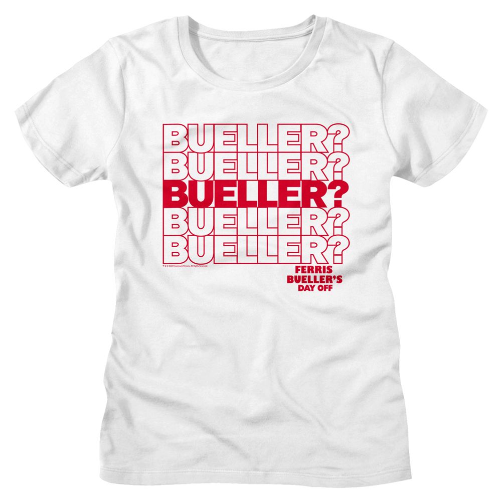 Ferris Buellers Day Off Beuller Repeat White Women's T-Shirt
