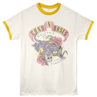 Guns n Roses Tattoo Style Jungle Vintage White Mellow Yellow Ringer T-Shirt