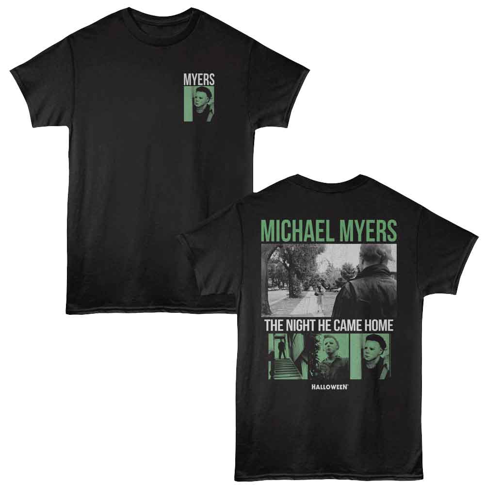 Halloween Myers Black Front & Back Print T-Shirt