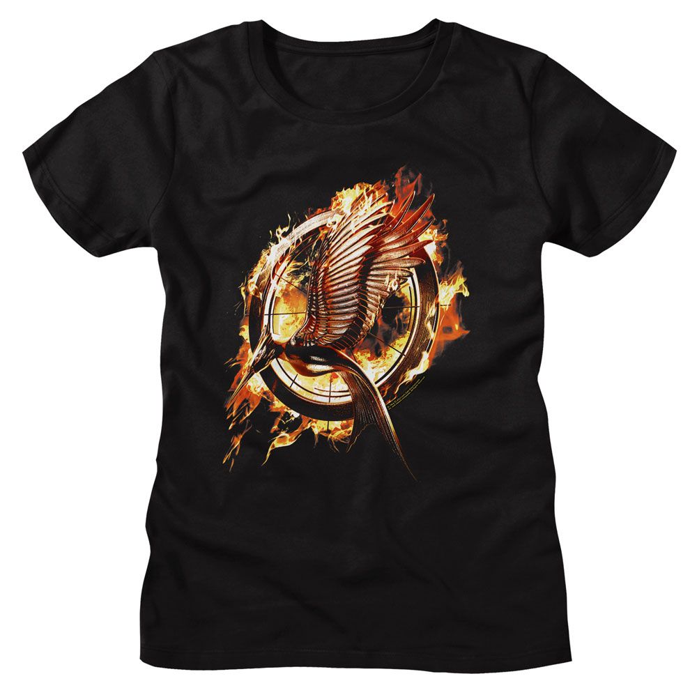 Hunger Games Hunger Games Catching Fire Mockingjay Black Women's T-Shirt