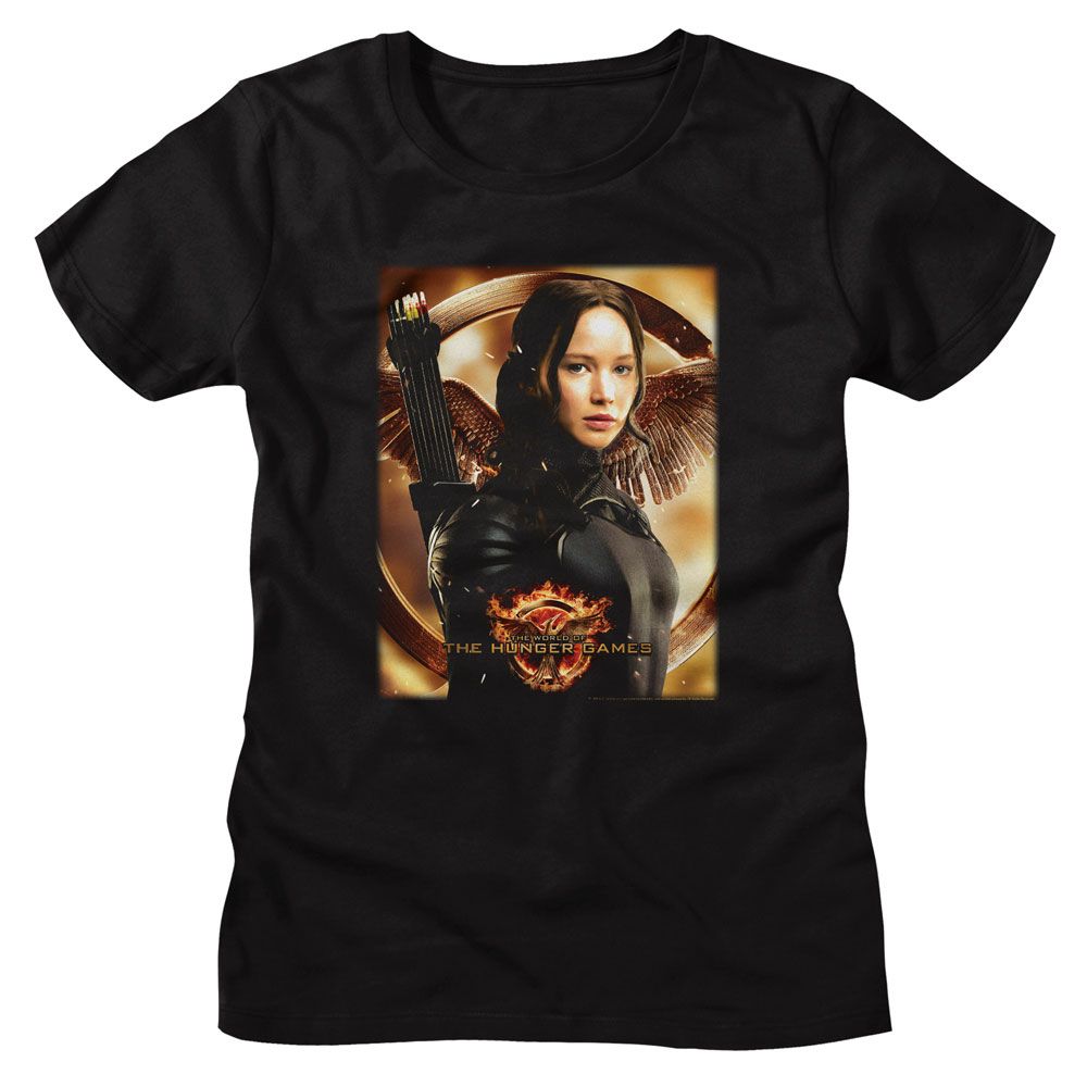 Hunger Games Hunger Games Katniss Mockingjay Bg Black Women's T-Shirt