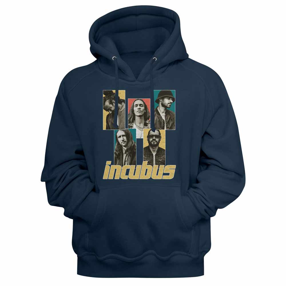 Incubus Band Member Boxes Navy Hoodie