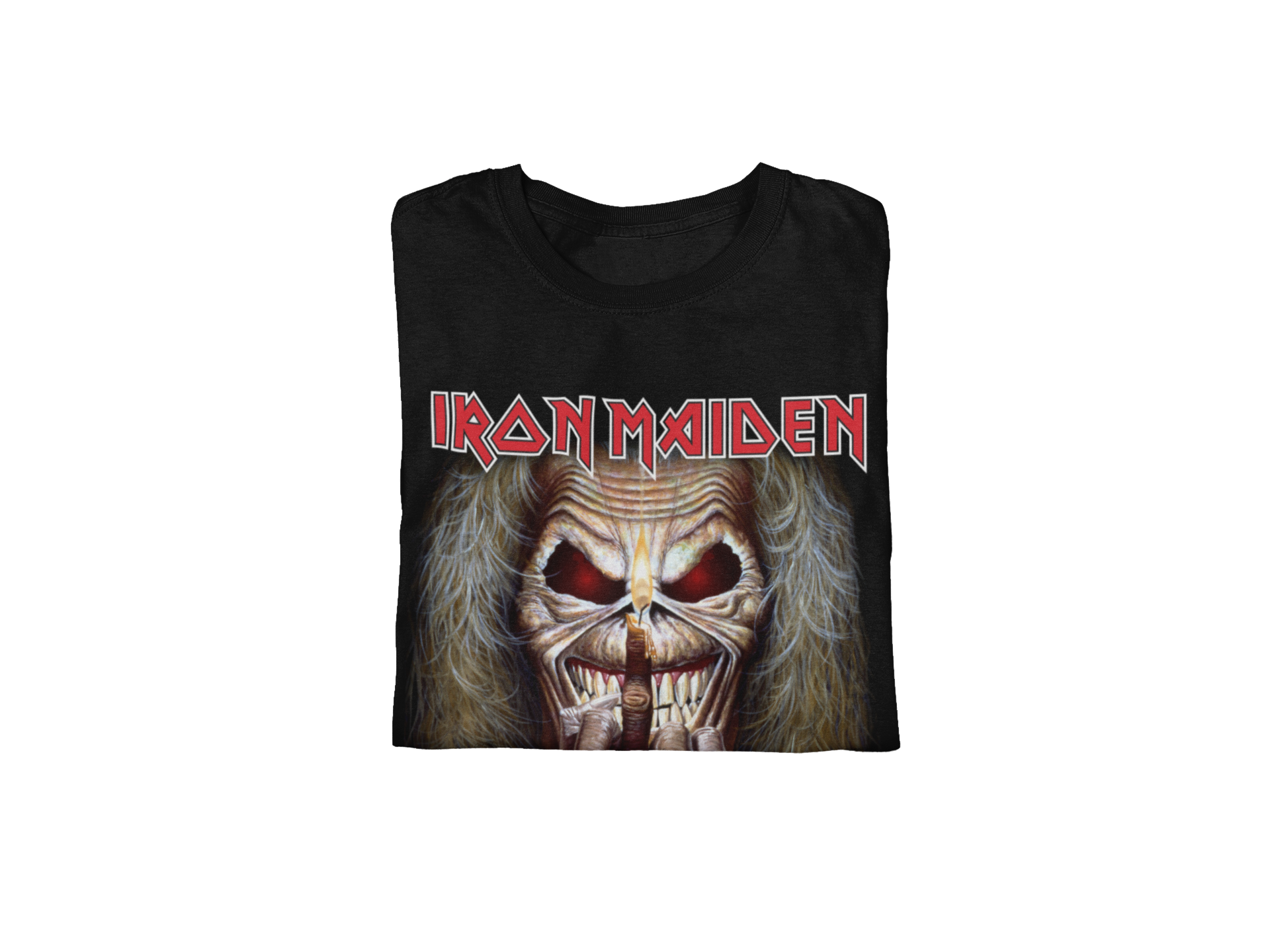 Wholesale Iron Maiden Candle Finger Jumbo Print T-Shirt