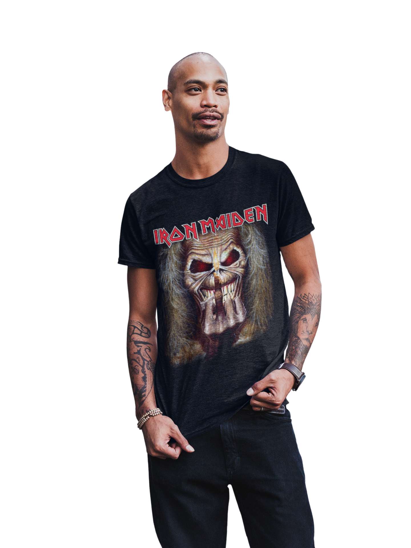 Wholesale Iron Maiden Candle Finger Jumbo Print T-Shirt