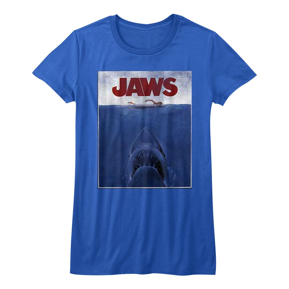 Jaws Movie Poster Royal Blue Women's T-Shirt