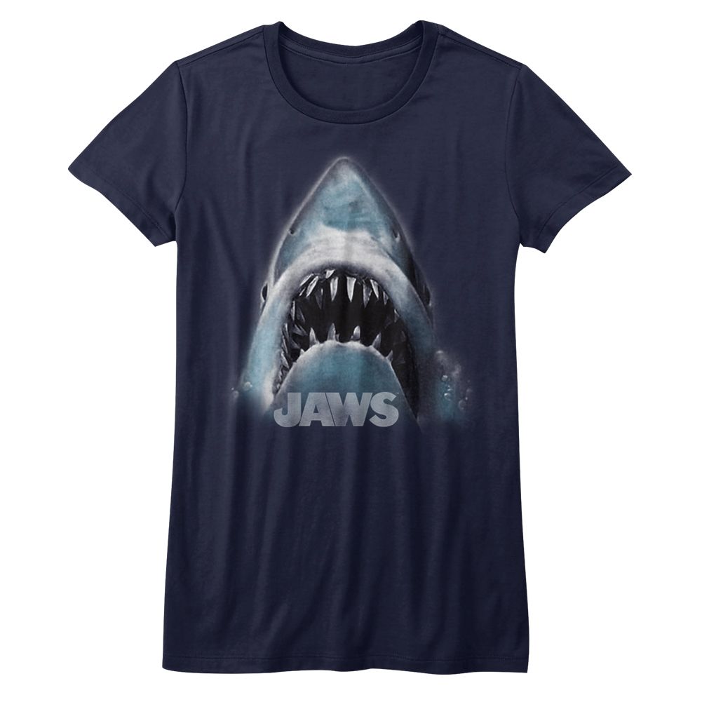 Jaws Shark Face Navy Women's T-Shirt