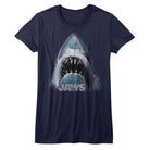 Jaws Shark Face Navy Women's T-Shirt