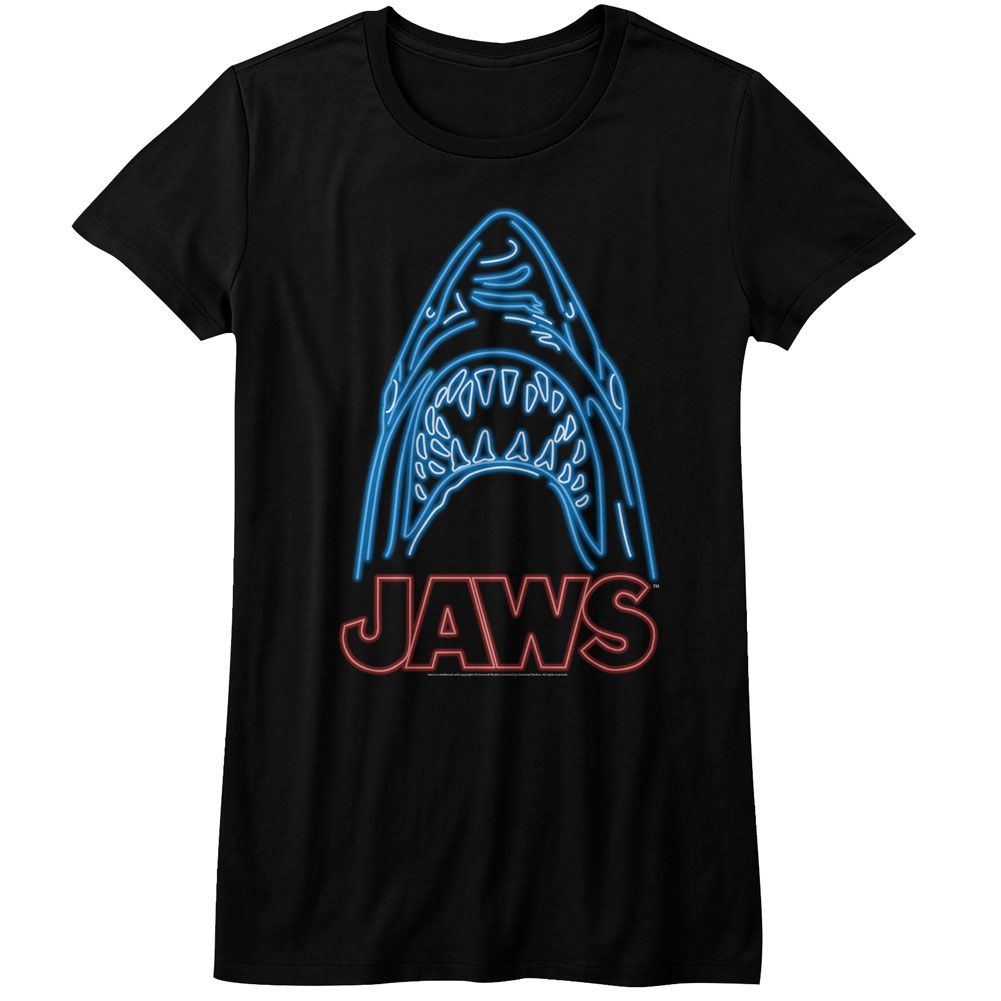 Jaws Neon Black Women's T-Shirt