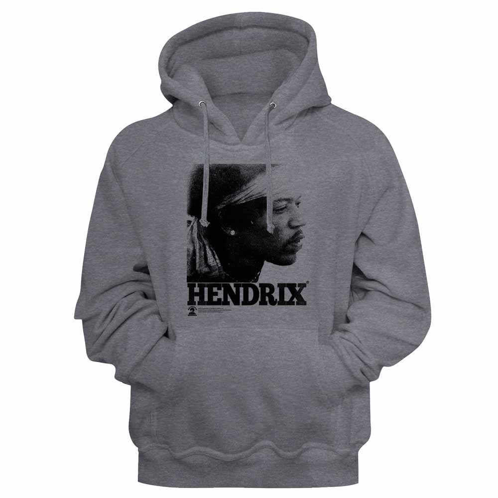 Jimi Hendrix Vintage Face Gunmetal Heather Hoodie