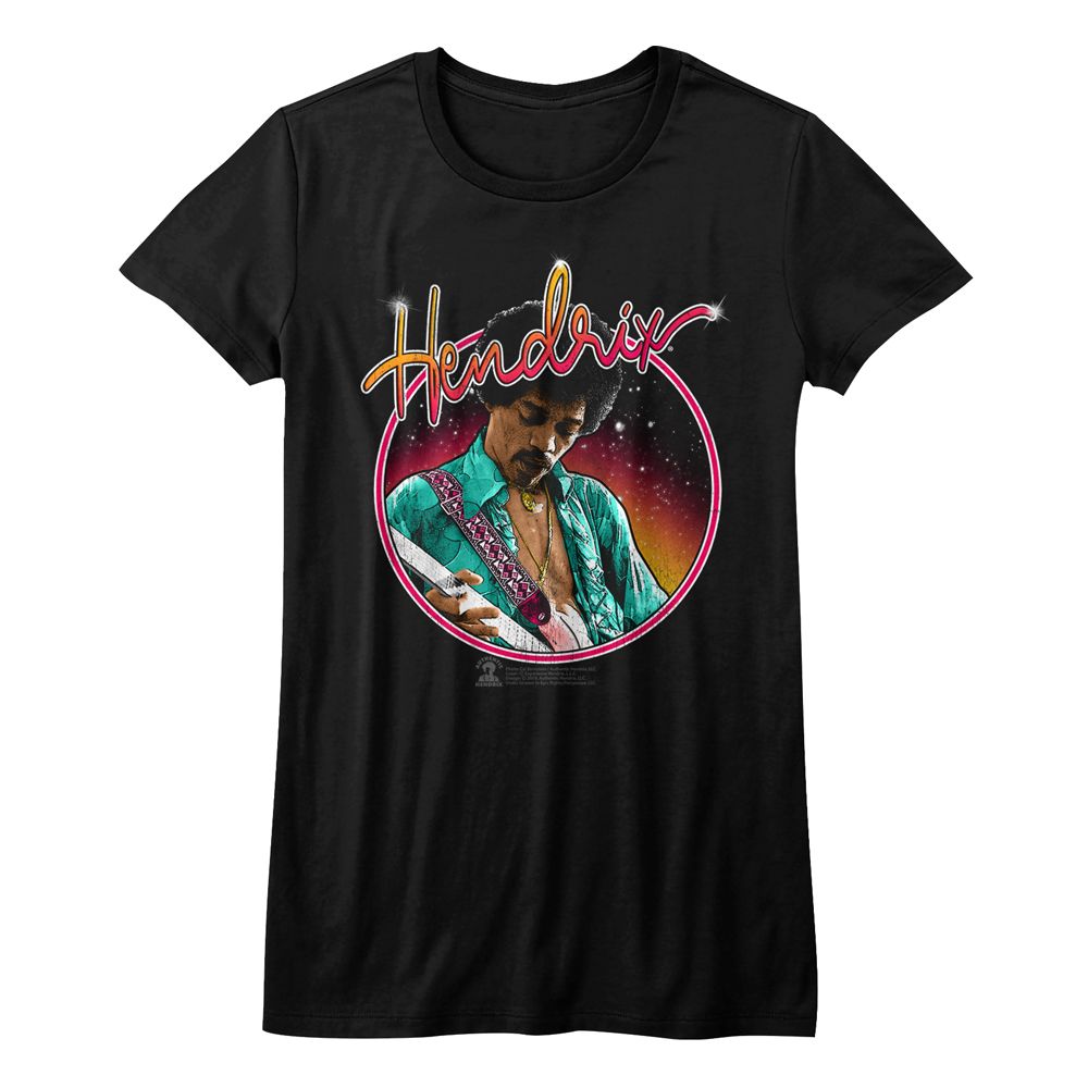 Jimi Hendrix Neon Black Women's T-Shirt