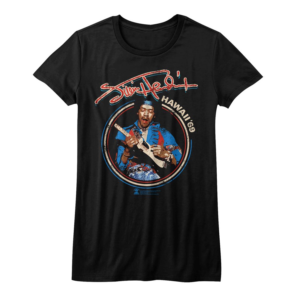 Jimi Hendrix Hawaii 69 Black Women's T-Shirt