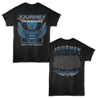 Journey 3D Text Scarab Front and Back Print Black T-Shirt