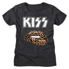 KISS Leopard Lip Dark Charcoal Heather Women's T-Shirt