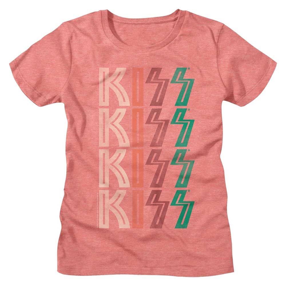 KISS Washed Out Logo Heather Peach Women's T-Shirt