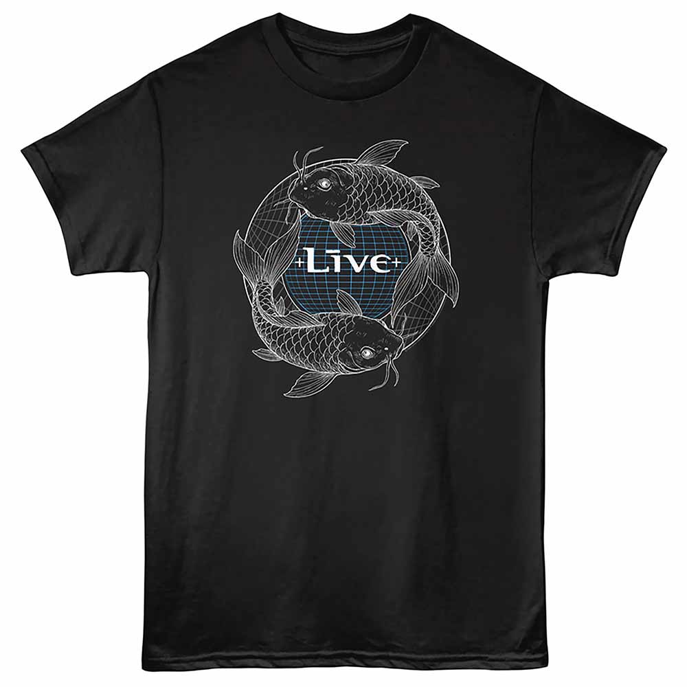 Live Koi Bw Black T-Shirt