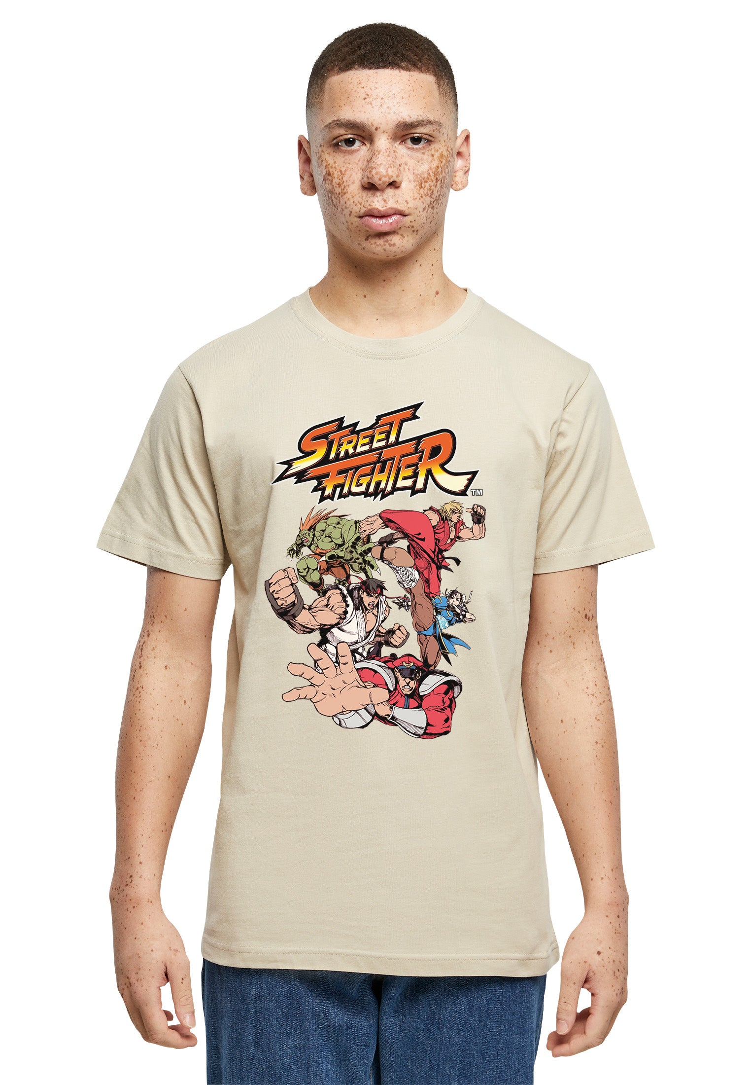 Wholesale Street Fighter t-shirt for your store - Men's T-Shirt Street Fighter Logo 4.0 Graphic Print Tee Wet Sand (image 1)
