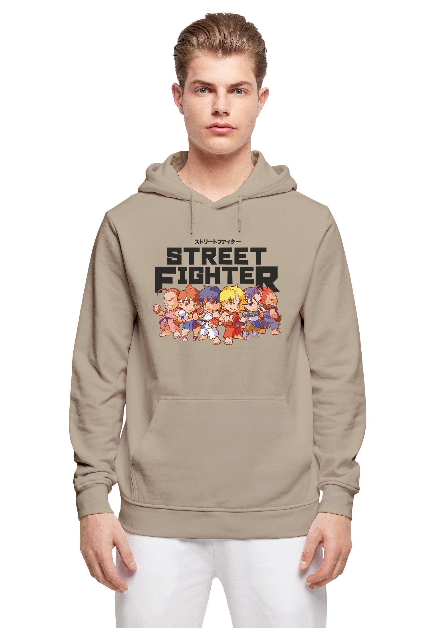 Wholesale Street Fighter hoodie for your store - Men's Hoodie Street Fighter Logo 3.0 Graphic Print Hoodie Wet Sand (image 1)