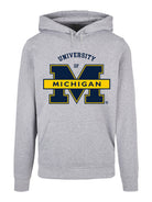 University of Michigan M Print Hoodie - Heather Grey