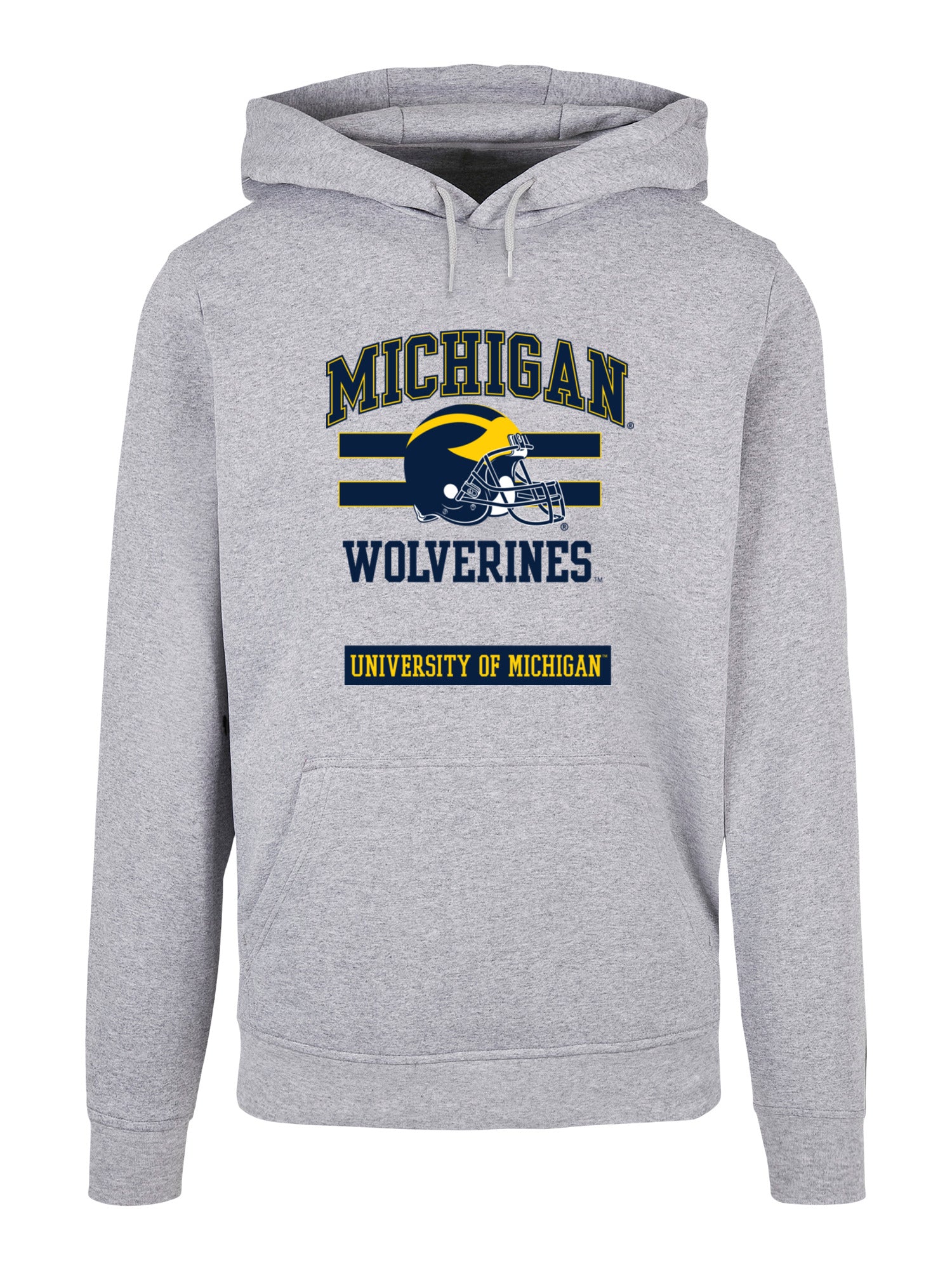University of Michigan Vintage Wolverines with Helmet Hoodie - Heather Grey