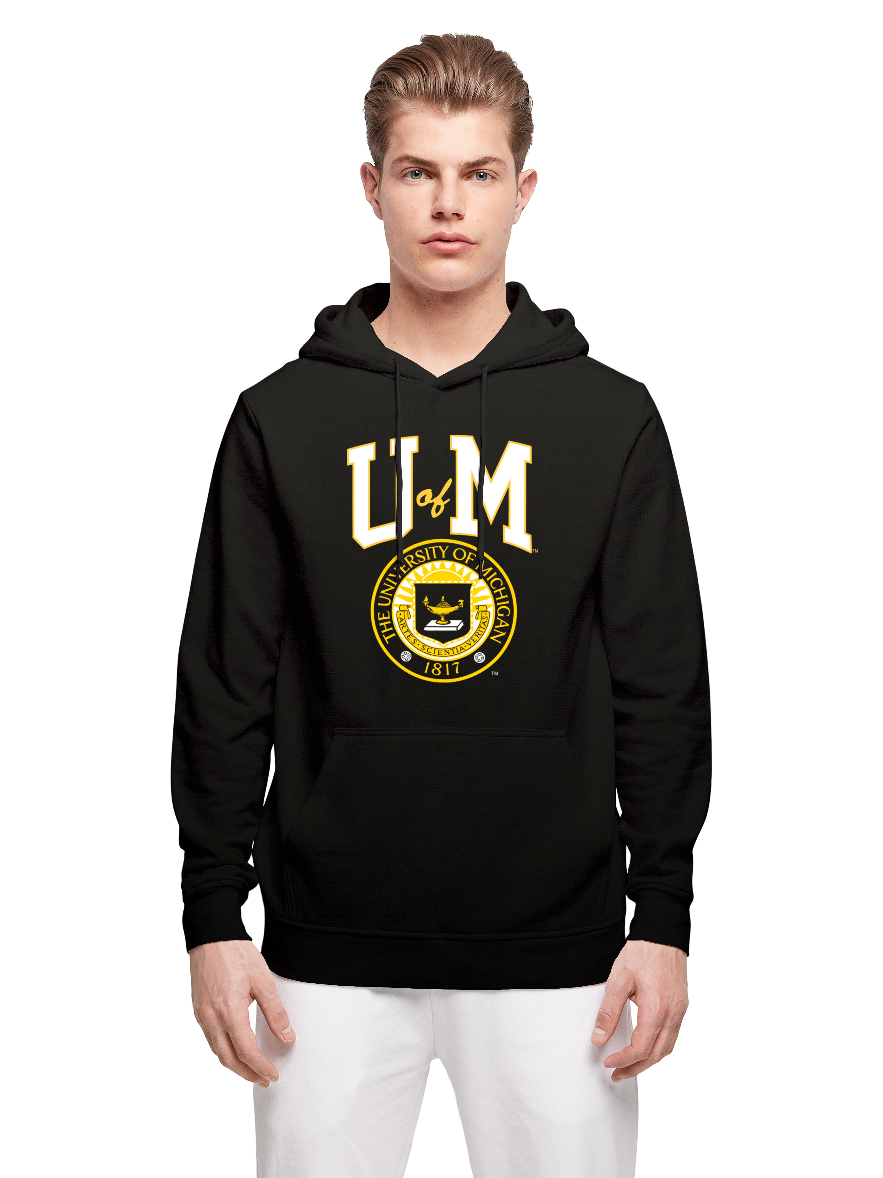 University of Michigan U of M Seal Graphic Print Hoodie - Black