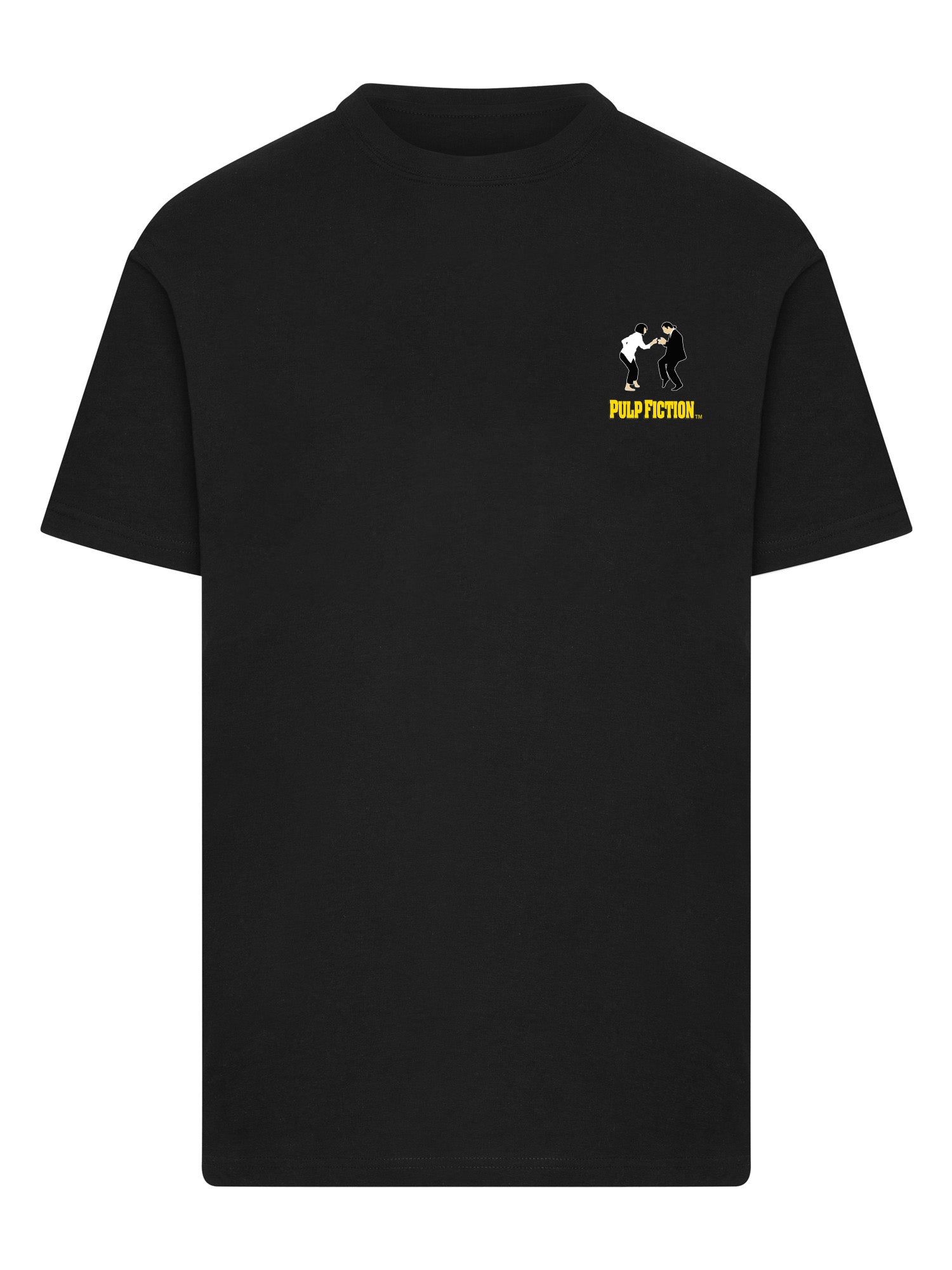 Wholesale Pulp Fiction t-shirt for your store - Men's T-Shirt Pulp Fiction Vince & Mia Graphic Print Tee Black (image 3)