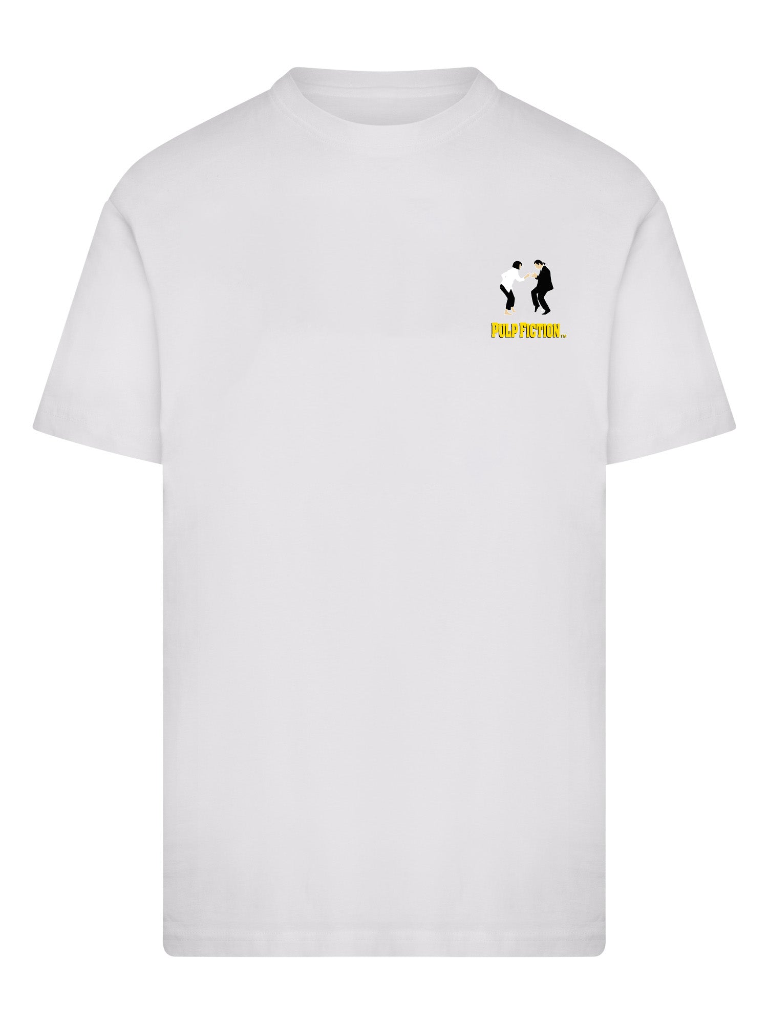 Wholesale Pulp Fiction t-shirt for your store - Men's T-Shirt Pulp Fiction Vince & Mia Graphic Print Tee White (image 3)
