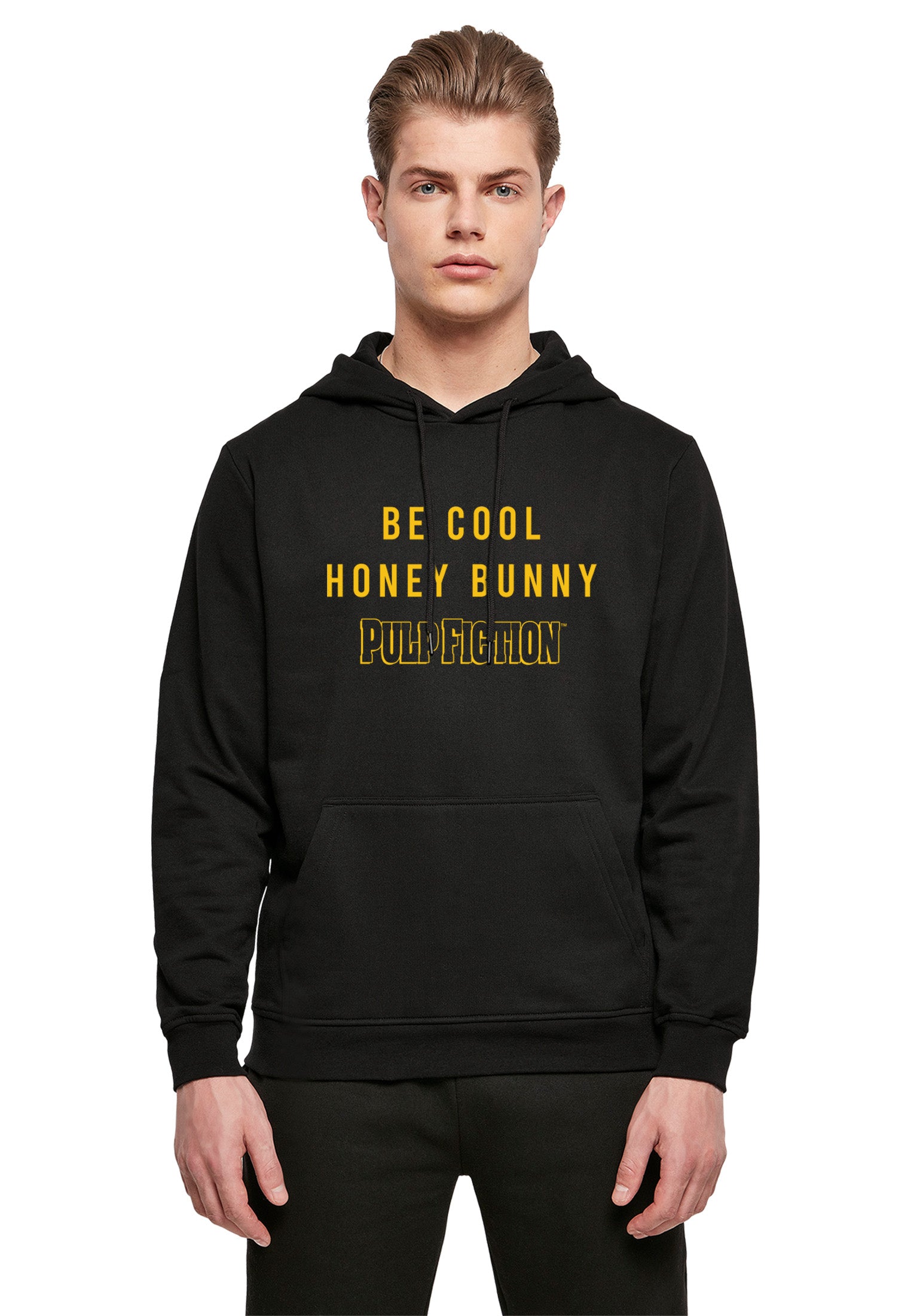 Wholesale Pulp Fiction hoodie for your store - Men's Hoodie Pulp Fiction Honey Bunny Graphic Print Hoodie Black (image 1)