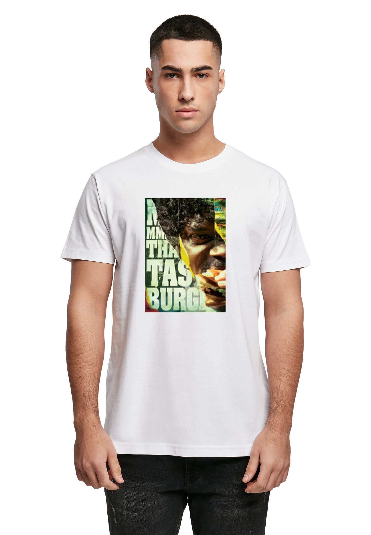 Wholesale Pulp Fiction t-shirt for your store - Men's T-Shirt Pulp Fiction Kahuna Burger Graphic Print Tee White (image 1)
