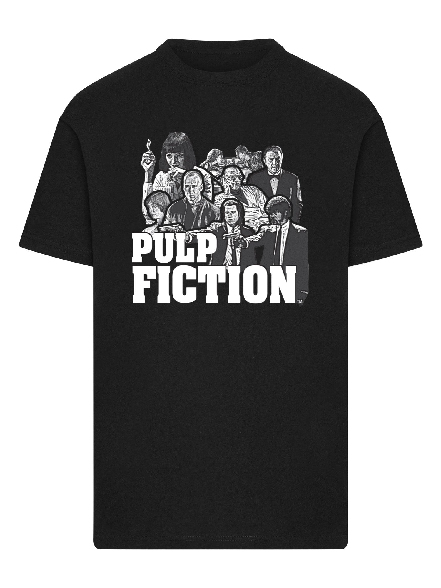 Wholesale Pulp Fiction t-shirt for your store - Men's T-Shirt Pulp Fiction Cast Graphic Graphic Print Tee Black (image 3)