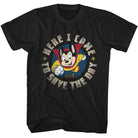 Mighty Mouse Here I Come Black T-Shirt