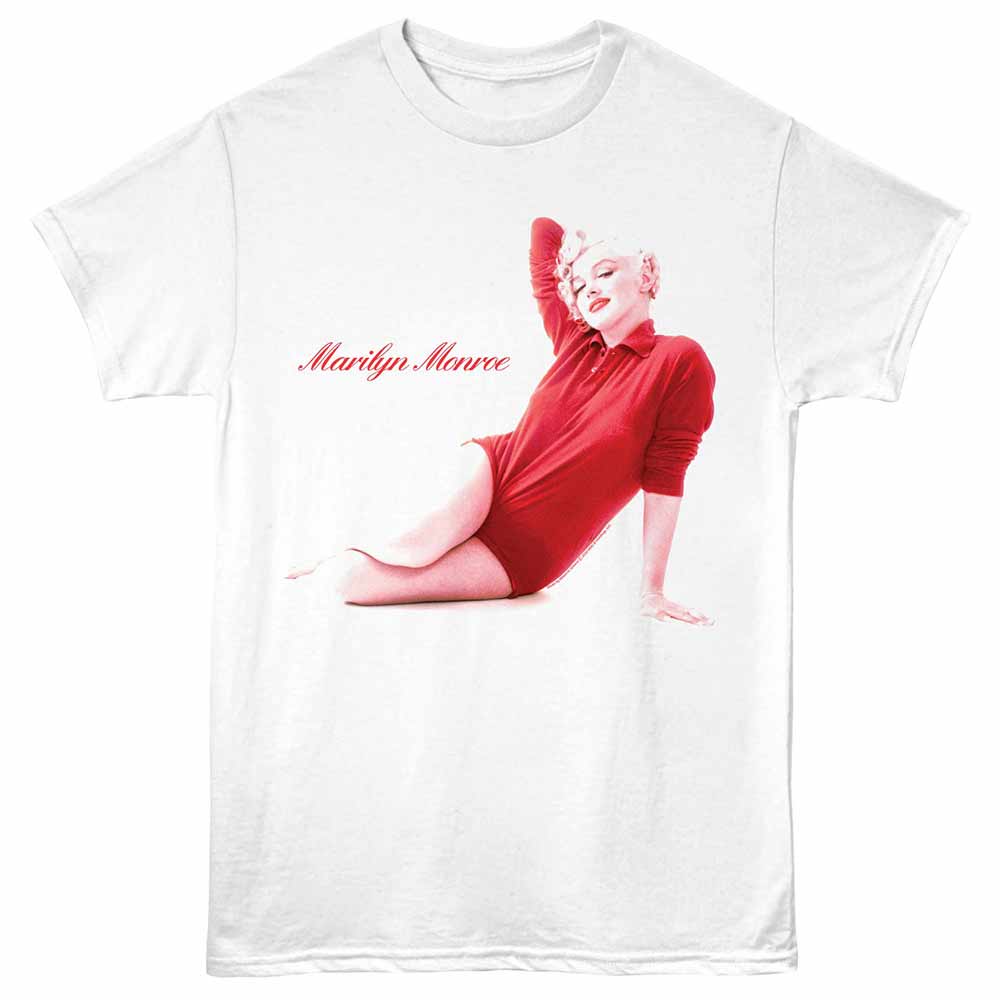 Marilyn Monroe Floor Pose White T-Shirt