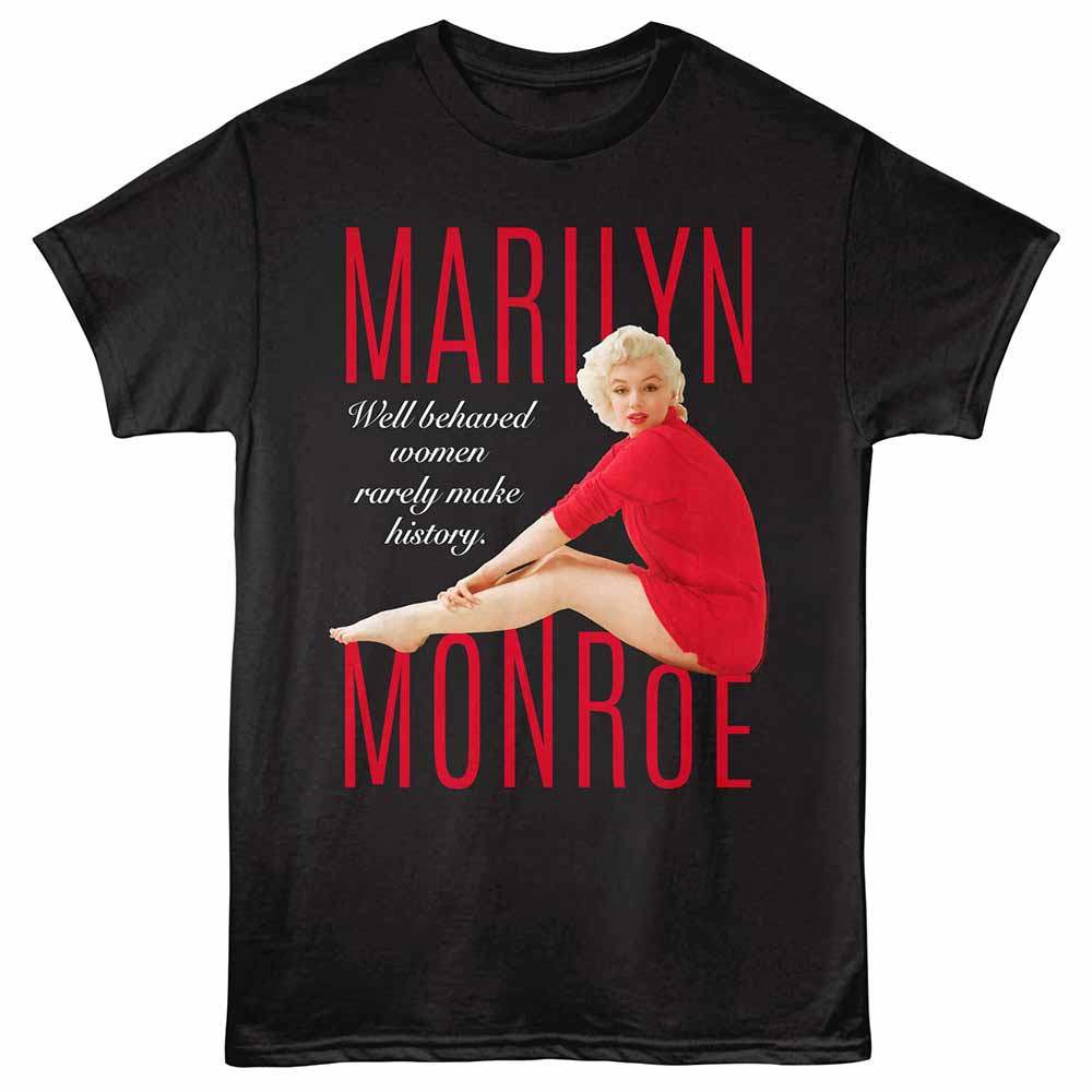 Marilyn Monroe Well Behaved Women Black T-Shirt